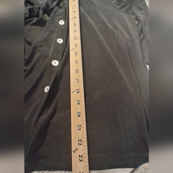 Chicos Travelers Black Size 1 Button Long Sleeve Spandex Shirt - Picture 8 of 16
